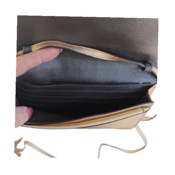 Coach Gold Glitter Crossbody or Clutch bag EUC $395 - Picture 6 of 10